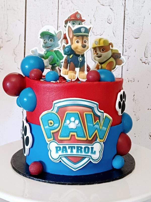 Blue & Red Paw Patrol Cake