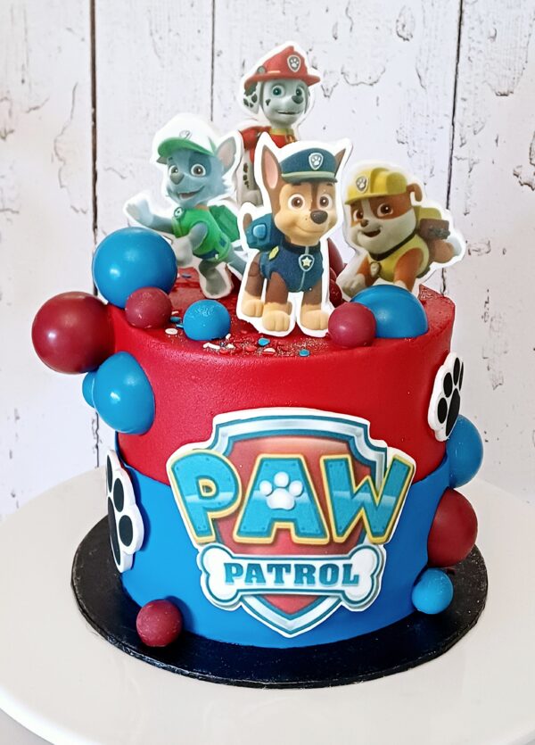 Blue & Red Paw Patrol Cake